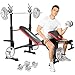 OppsDecor Multi-Purpose Weight Bench with Squat Rack Utility Workout Bench Foldable Bench & Barbell Rack Strength Training for Home Gym