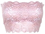 Ally Rose Toppers Stretch Lace Camisole Bandeau Tube Top 8 Inches Long Baby Pink XS