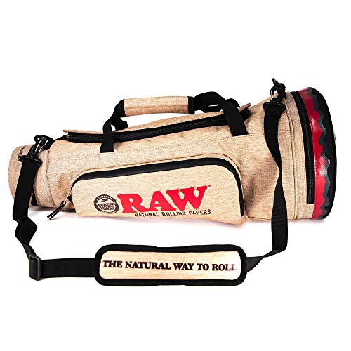 RAW Cone Duffelbag - Multiple Compartments - 5 Layer Foil Lined Smell Resistant Silicon Zippered Pouch - 22'' x 9'' x 9''