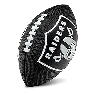Franklin Sports NFL Las Vegas Raiders Football – Kids Foam Football – Soft Football – Mini Size – Perfect for Gameday – 8.5″ 3D Logos!