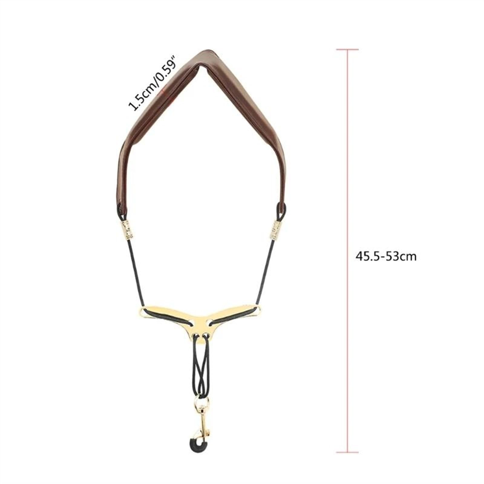 Pasek Na Szyję Do Saksofonu PU Skórzany Pasek Do Saksofonu Wyściełany Do Wysokich Instrumentów Saksofonowych Barytonu Altowego Akcesoria do Saksofonu Części (Color : Brown)
