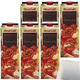 Wesergold Tomatensaft aus Tomatensaftkonzentrat mit Meersalz 6er Pack (6x1L Packung) + usy Block