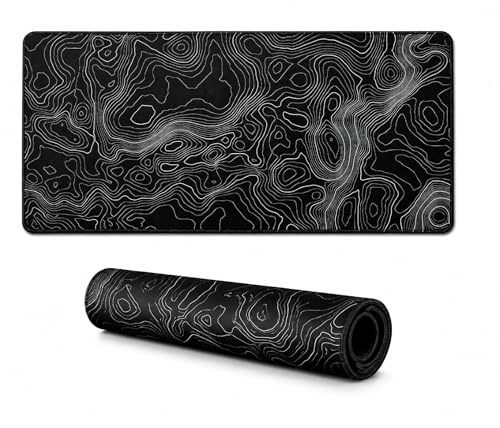 Image of AQQA Large Mouse Pad Mat(11.8X31.5 In Extended Gaming Mouse Pad With Non-Slip Rubber Base,Background Topographic Map Lines Contour Geographic For Gaming Office Laptop Computer Men Women