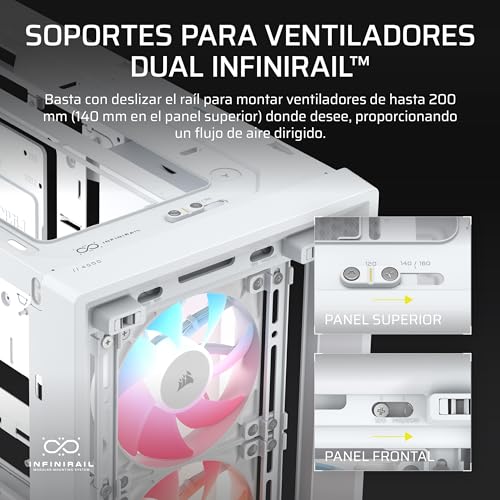 Chasis para PC CORSAIR Frame 4000D LCD RS blanco semitorre ATX modular 5