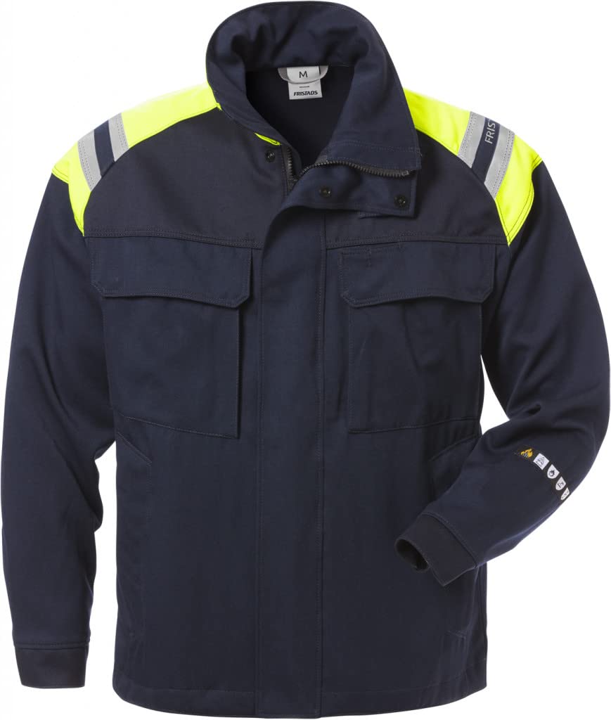 Fristads Workwear 122286 Chaqueta para hombre, Azul marino - Amarillo de alta visibilidad, L