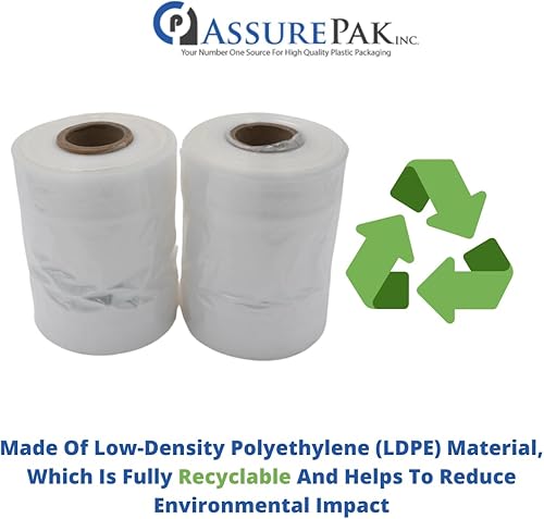 Miniatura 4 de Bolsas de polietileno transparente de LDPE en un rollo, 1000 bolsas de 8 x 4 x 18 pulgadas de grosor, ideales para almacenamiento de alimentos: