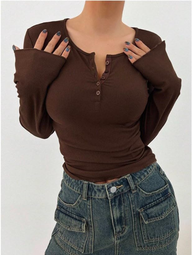 Image of JC JUMMY COUTUREWomen's Quarter Button Full Sleeve Shirt - Stylish & Versatile Tops PP
