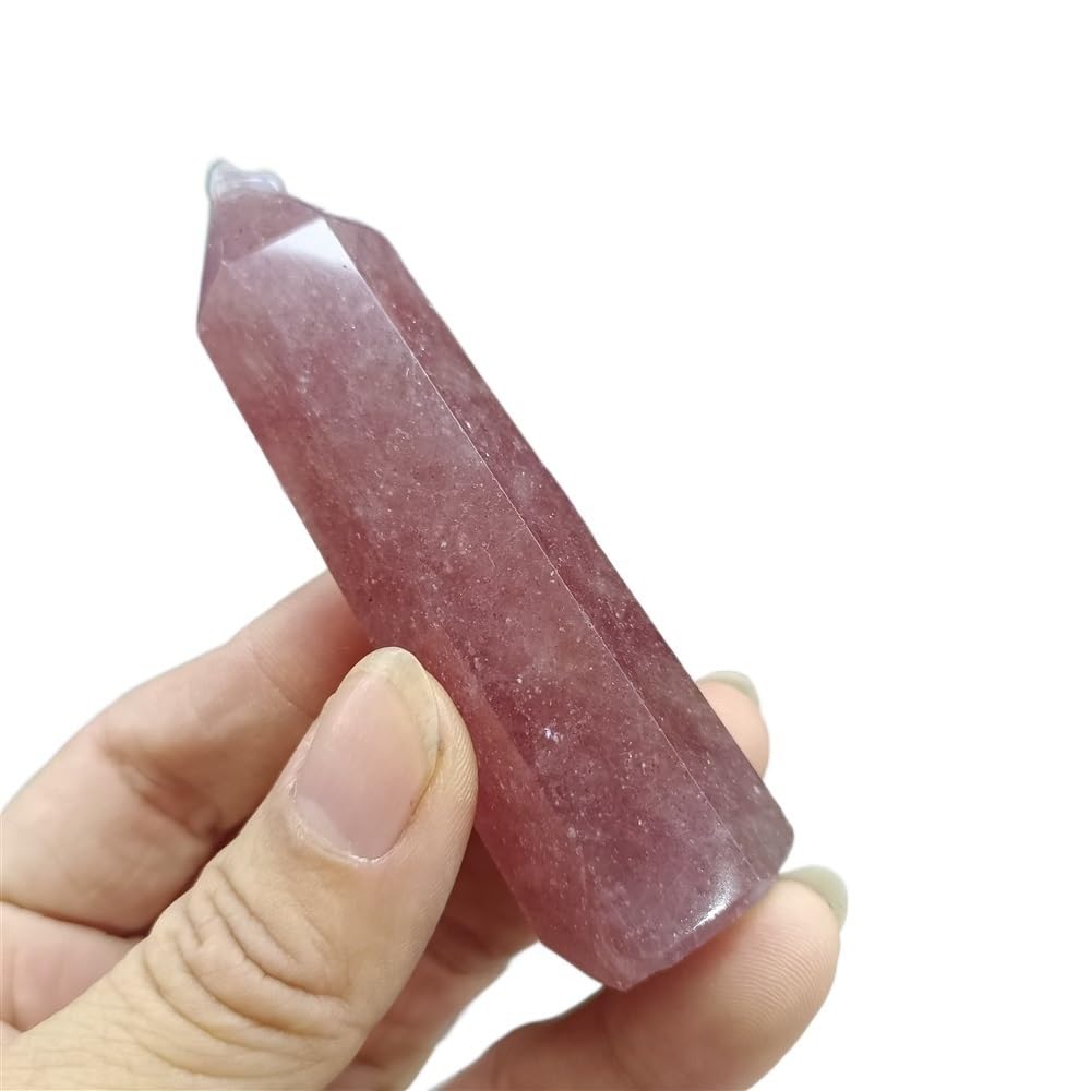 KJEBVHIRS Strawberry Stone Small Crystal Column Home Office Decor Craft Gifts Ornaments (Size : 5pcs)