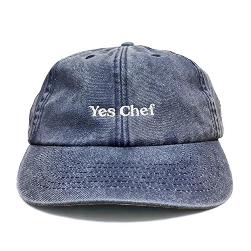 Vivian Flytrap Unisexo Yes Chef Gorra de Béisbol Lavada y Bordada - Blue - One Size
