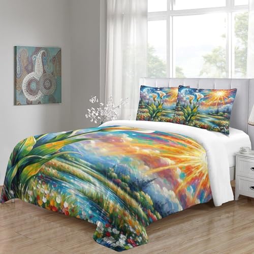 Housse de couette 3D Calla Lily parure de lit microfibre de qualité supérieure - 5
