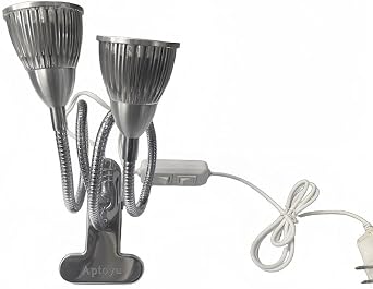 LED Grow Light for Indoor Plants, Full Spectrum, 300W, Clip-on Gooseneck, High PPFD, 20W Plant Light
