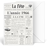Little Elise Carte Anniversaire 60 ans Design Original Journal Année 1966 | Année de Naissance 1966 | Cadeau Anniversaire 60 Ans | Format A5 Avec Enveloppe