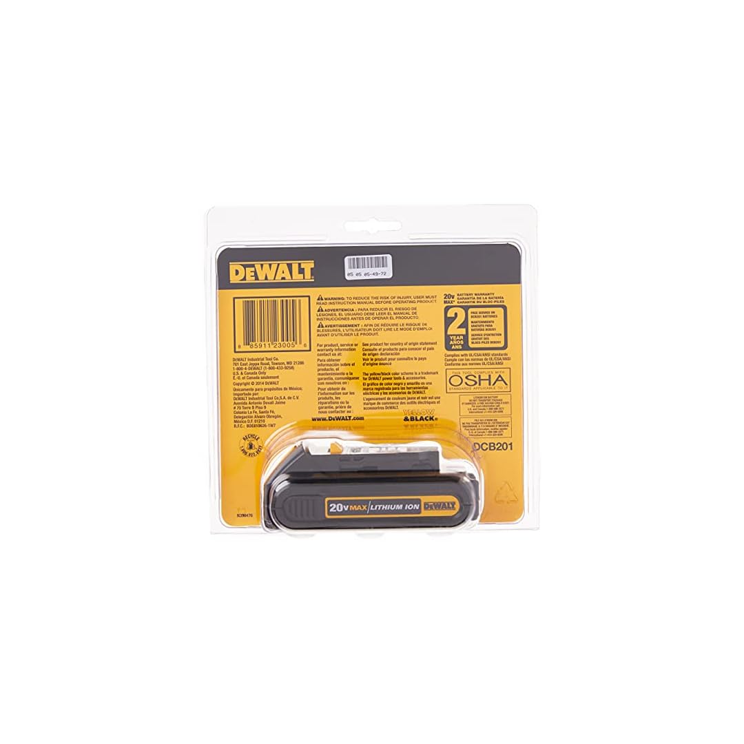 DEWALT 20V MAX Battery, Compact 1.5Ah (DCB201)