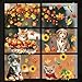 Hund und günstig Kaufen-YIHELU Herbst Erntedankfest Fensterufkleber Fensterbilder Thanksgiving Dekorationen Fensterdeko Fenster Aufkleber ohne Kleber Ahornblätter Fenster Sticker Deko (Thanksgiving Day - Katzen und Hunde)