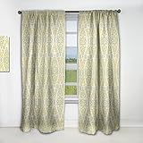 Lavable en machine DesignQ Panneau de Rideau Moderne du Milieu du siècle avec Motif de Style Oriental