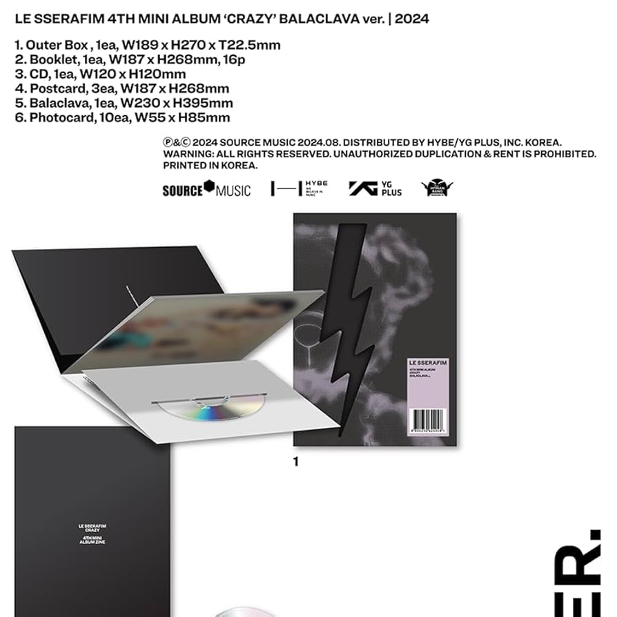 ルセラフィム LE SSERAFIM CRAZY (BALACLAVA) 4点 Amazon.co.jp: LE SSERAFIM (ルセラフィム) - 4thミニアルバム