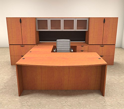 7pc U Shape Modern Contemporary Executive Office Desk Set OF-CON-U16