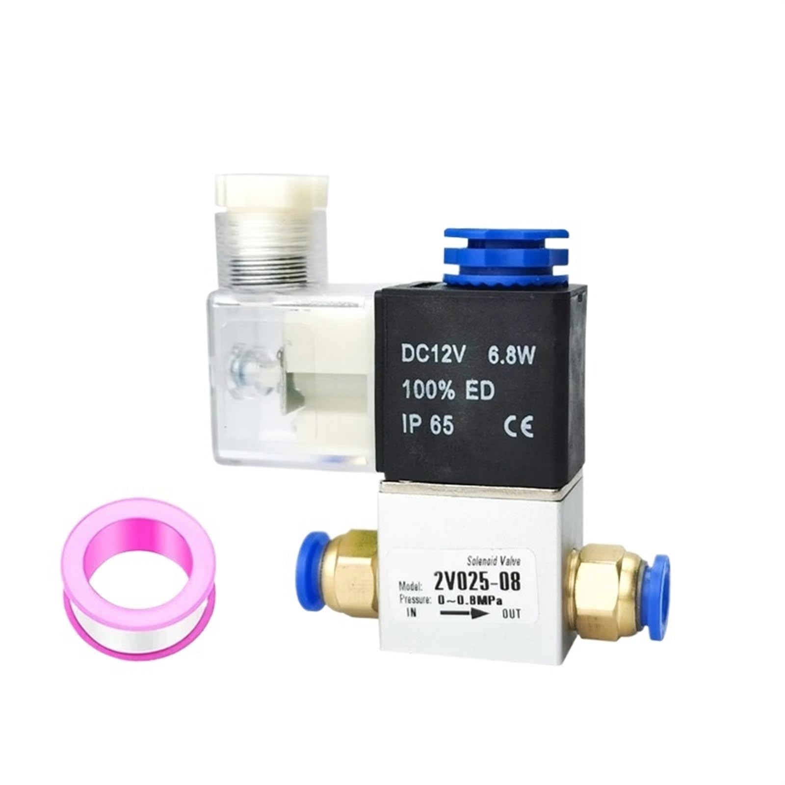 2V025-08 1/4" 2 pozycje 2 porty elektromagnetyczny zawór powietrzny 220V Zawór Neumatico pneumatyczny zawór sterujący pneumatyczny (4 mm złączki, AC24V)