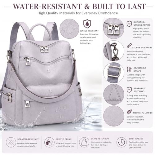 Image of Leather Backpack for Women | Large Capacity | College and Office use | PU Leather | shoulder bag for Ladies,