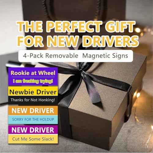 Letreros magnéticos New Driver LogFaadCoi reflectantes para coches pack de 4 4