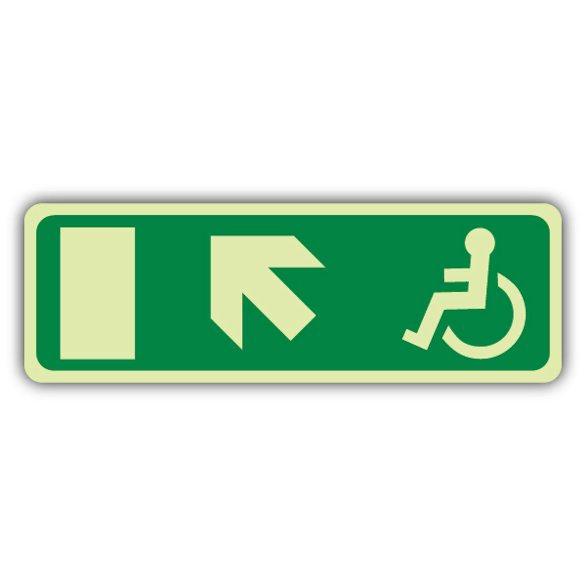 V Safety Emergency Exit sedia a rotelle freccia verso sinistra – 600 x 200