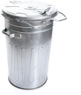 rg-vertrieb Mülltonne 80L verzinkt mit Deckel – robuster Abfallbehälter aus Stahlblech, feuerfest, frostbeständig, ideal für Müllentsorgung Innen/Außen – Metallbehälter