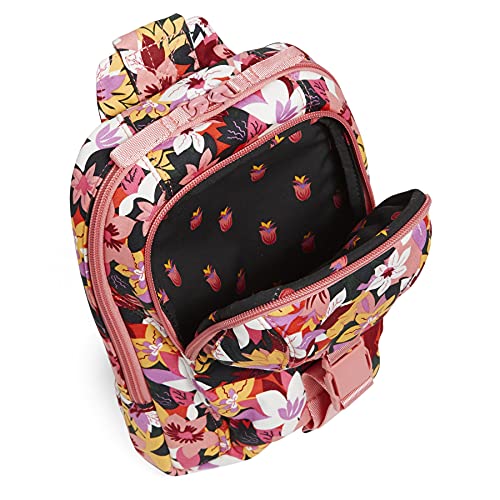 Vera Bradley Women's Cotton Utility Sling Backpack, Rosa Floral - Recycled Cotton, One Size #TOP3