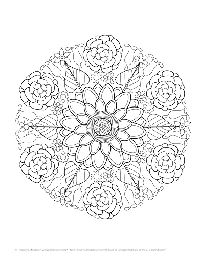 Flower Mandalas Coloring Book: 13