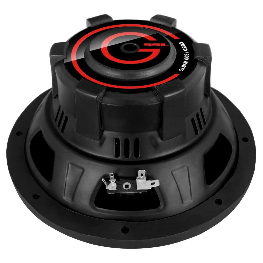 KIT SET PER SOUNDSTORM SSL CG8D 1 subwoofer da 20 cm 8", 400 watt rms e 800 watt max, dvc, dual voice coil, doppia bobina da 4 ohm, per auto o in cassa, 1 pezzo