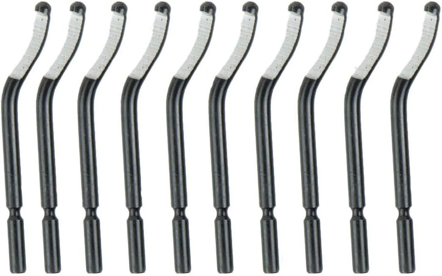 NB1100 Deburring Tool Handle with 10pcs BS1010, 360° Rotating Hand Burr Removal for Steel Aluminum Plastic, M2 For HSS For Edge Hole Deburring Kit, Blue