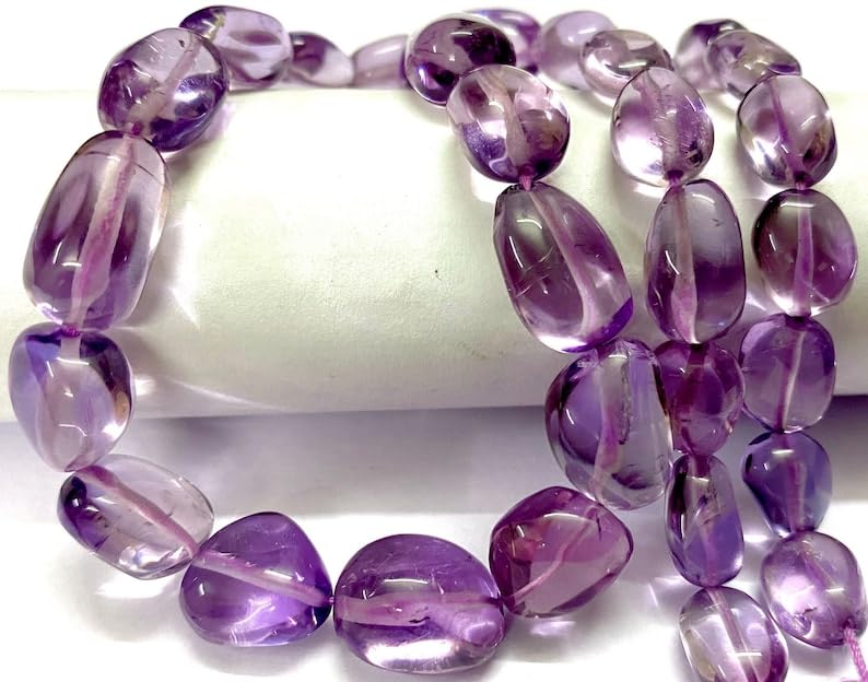 Améthyste africaine naturelle 7-11mm : finies les perles ternes pour vos colliers
