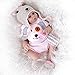 YLJXXY Poupée Renaissante à la Main, Poupon Reborn Bébé Con Biberon, Réaliste 47CM Silicone Vinyle Reborn Baby Dolls, Cadeaux pour Enfants et Amoureux