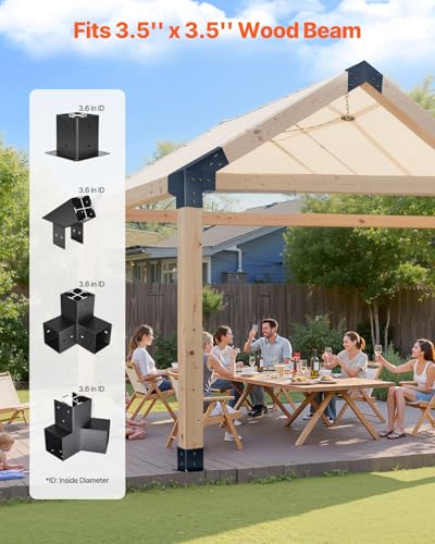 Soportes de pérgola VEVOR para evitar balanceos en techos de madera de 92 mm 3