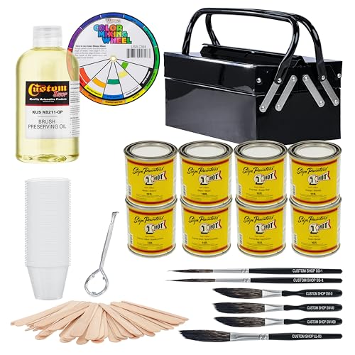 One Shot Automotive Complete Striper Pinstriping Starter Kit - 8 Colors