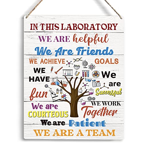 Wooden Scientists Hanging Sign - Science Classroom Art - Library Decor - 10x8 Inch
