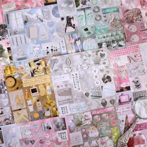 Image of Girl's Japanese Retro Sticker Book, Nostalgic Theme - 700+ Japanese dreamcore Style Glitter Stickers, for DIY Scrapbooking Journaling Handbook Decoration