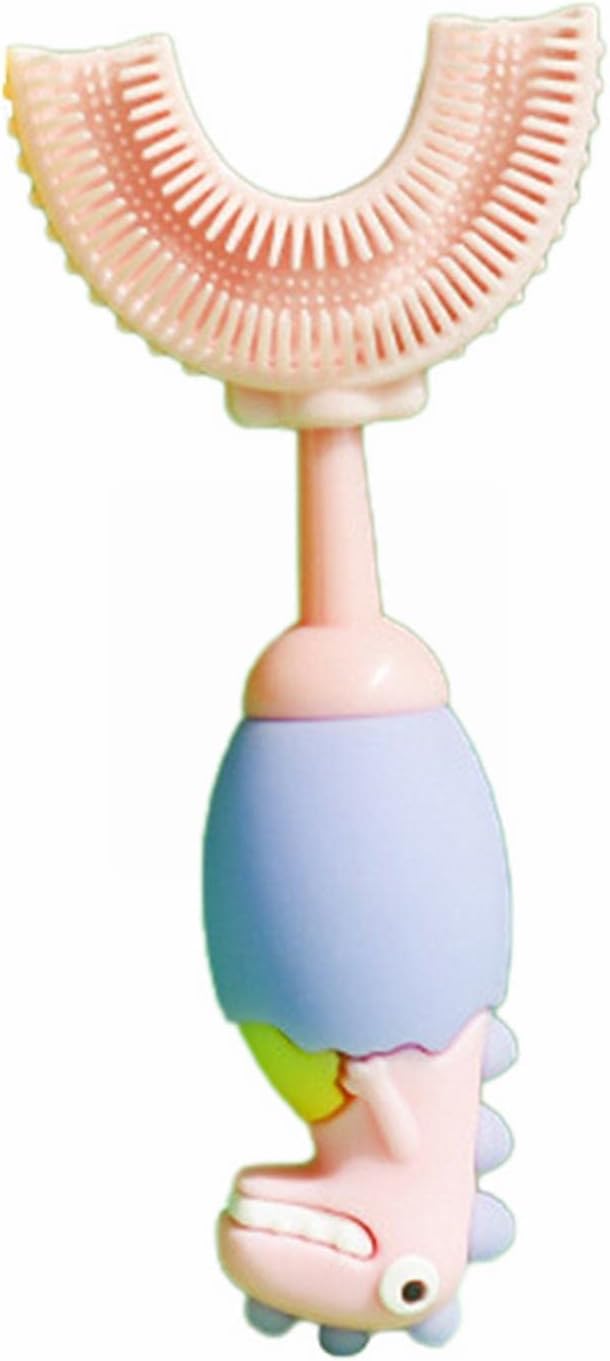 SMILE BABY U-Shaped Toothbrush Kids 1 Pcs - Toddler Toothbrush With Food Grade Soft Silicone Brush Head, Manual Whole Mouth For Kids Age 2-6, 360° Oral Teeth Cleaning Design (Dinosaur,Pink) (B0CP2DZHFD) Amazon Price History, Amazon Price Tracker