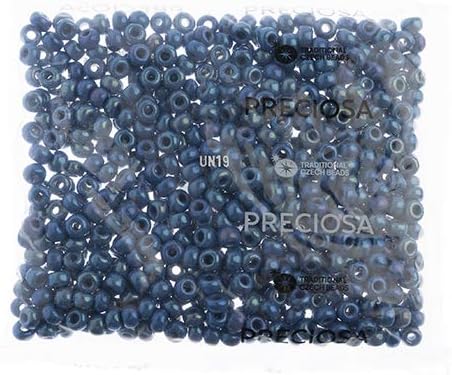 Preciosa Czech Seed Beads 32/0 (8mm) Opaque Medium Blue Rainbow - 250g Bulk Bag Beads for Jewelry Making and Crafts