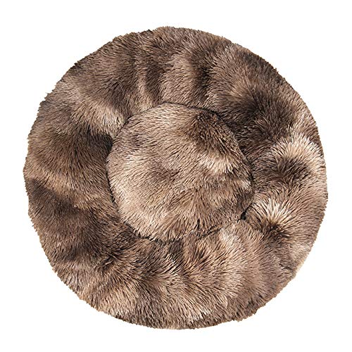 Decdeal Cama de Gato Donut Cama Redonda Felpa para Perros Cómodo Suave Segura Lavable a Máquina Duradera para Mascotas Cachorros Gatitos Tamaño 40cm 50cm 60cm 70cm