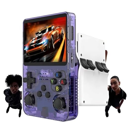 videogame portátil console portátil R36S, com cartão TF de 128GB integrado e suporte a mais de 10000 videogames retro. Possui uma tela IPS de 3,5 polegadas (roxo)