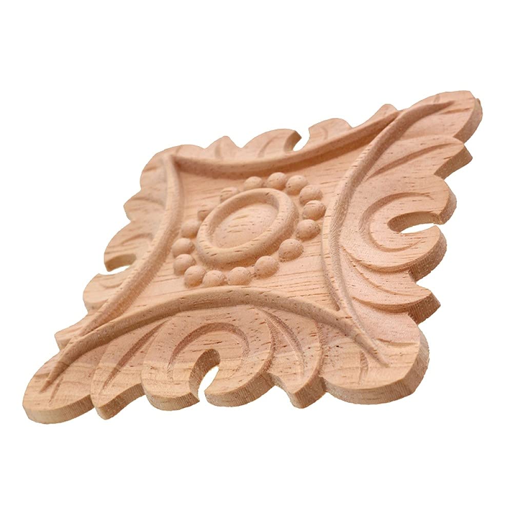 Intarsio Legno Rotondo Non Verniciato 20 Cm: Applique Vintage Per Mobili E Porte - 2