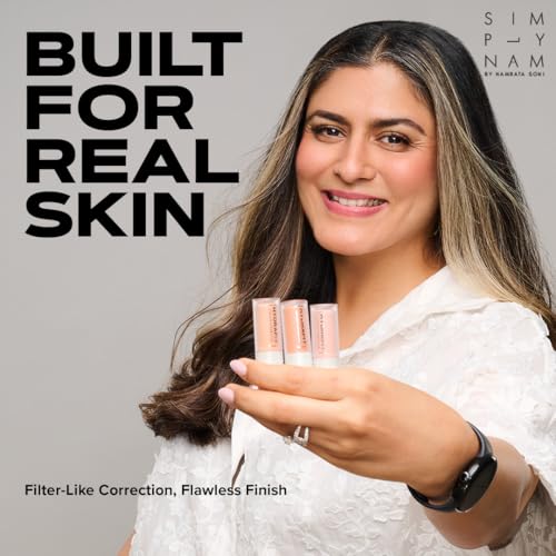 Image of SIMPLYNAM Hydrafit - Full Coverage Color Corrector | Neutralizes Dark Circles, Pigmentation, Redness & Acne Scars | Lightweight, Buildable, Crease-Resistant Formula with Hyaluronic Acid, Rosehip & Marula Oil | Apricot