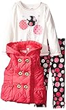 Kids Headquarters Girls' Coral Vest with Tee and Pants Set