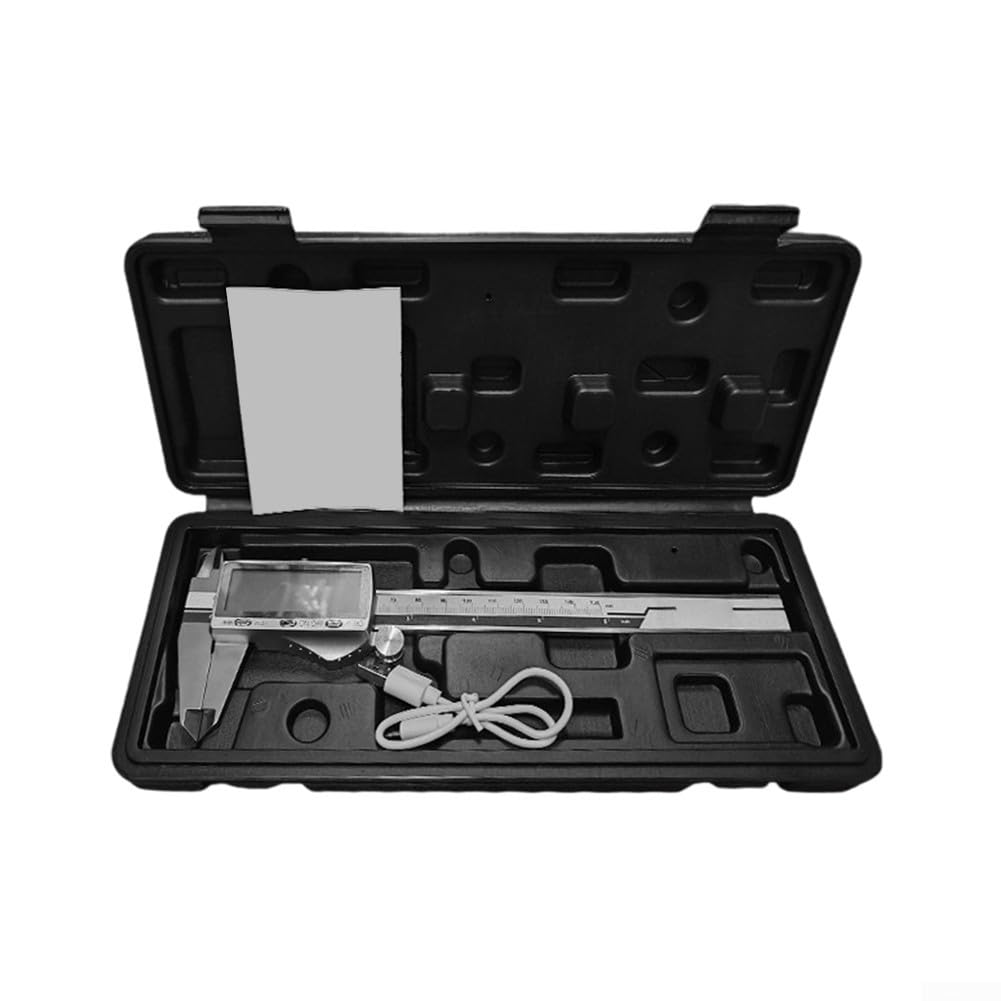 Calibrador Vernier digital recargable, calibre de profundidad de acero inoxidable de 0.01 mm para medición de precisión, herramientas de manualidades de taller de electrónica de joyería (300 mm)