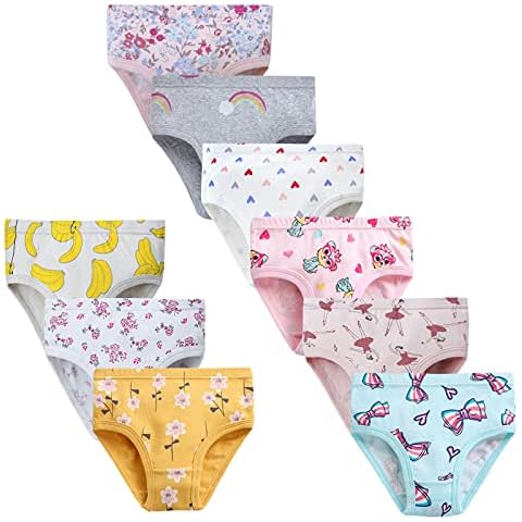 JackLoveBriefs Girls' Knickers 9 Pack Girls Underwear Comfortable Briefs Girls Cotton (2-3 Years) MULTICOLOR,Size:100 Cover