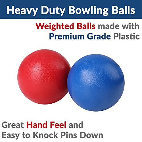 Sterling Sports Premium Wooden Lawn Bowling Skittles Set 11" Pins With Carrying Mesh Bag - 10 Heavy Solid Wooden Pins And 2 Balls - For Indoors And Outdoors #TOP5