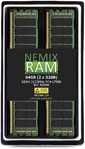 64Gb (2X32Gb) Ddr4-2133Mhz Pc4-17000 Ecc Rdimm 2Rx4 1.2V Registered Server Memory By Nemix Ram #TOP9