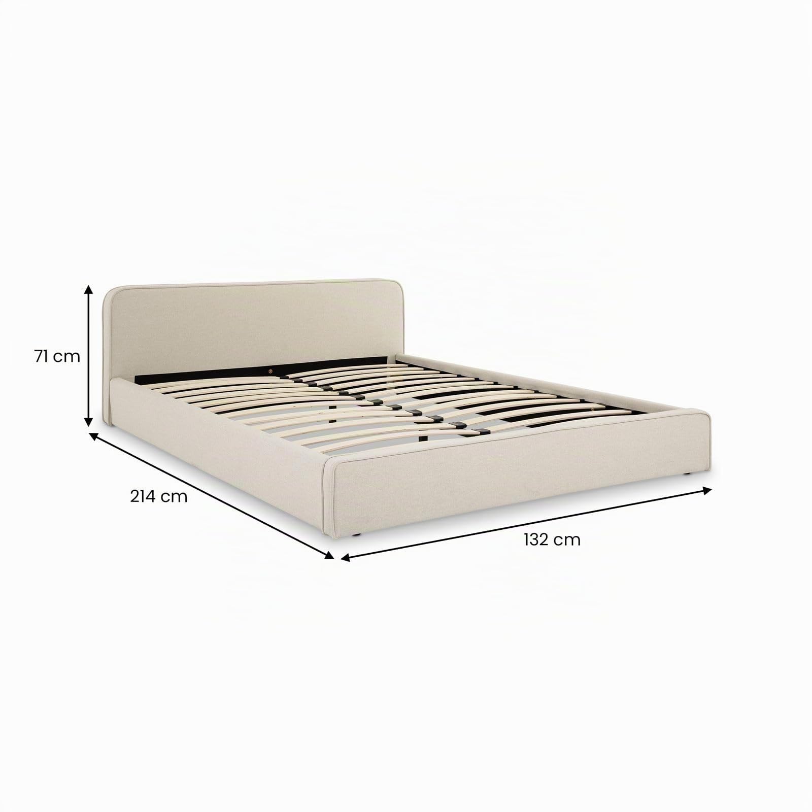 IDIMEX Polsterbett MARINI Doppelbett 120x200 cm, cremeweiß- Bett gepolstert mit Lattenrost, modernes Design & stabiles Holzgestell mit Kunststofffüßen