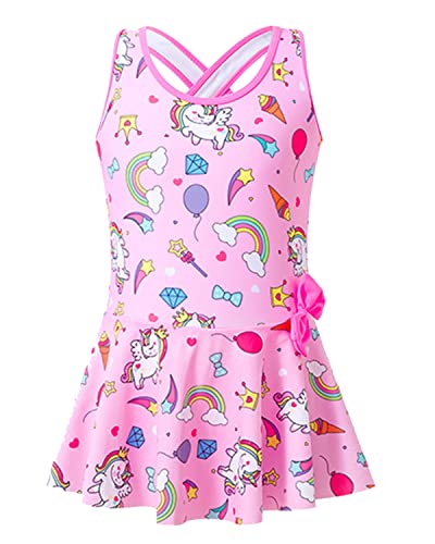 MZSYLK Bademode Mädchen Einteiliger Schwimmkostüm Einhorn Süß Kinder...