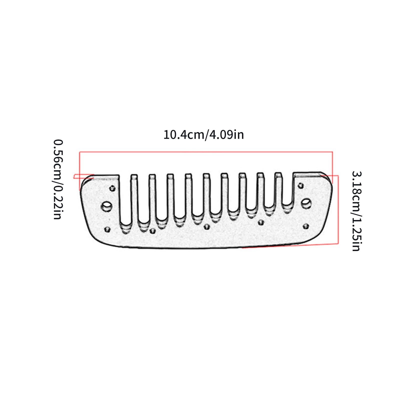 Pratico pettine in metallo per armonica diatonica, 10 fori, accessori diatonici per arpa blues